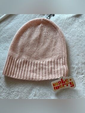 Nordstrom Cashmere Soft Ribbed Beanie in Light Blush Pink NWT